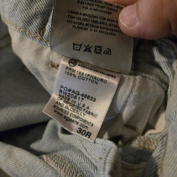 Ag adriano goldschmied jeans size 30 blue Isabelle panelled high rise straight - Picture 10 of 12